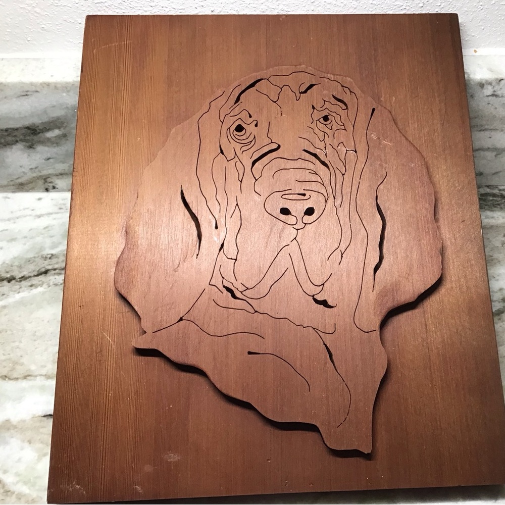 Wood hound plaque